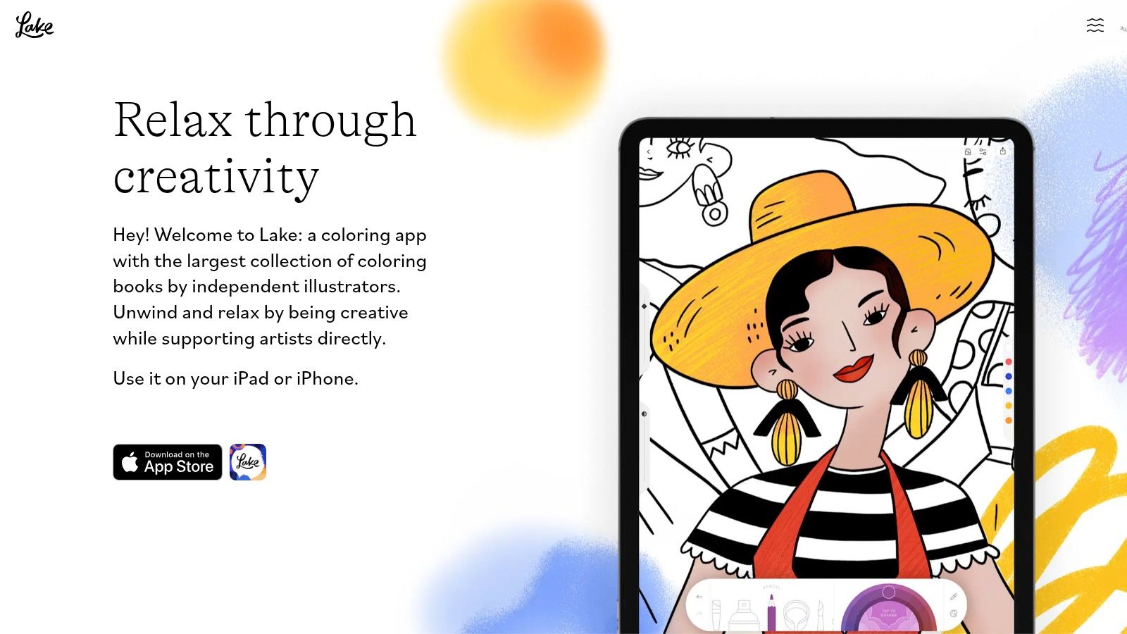 Lake: Coloring Book for Adults